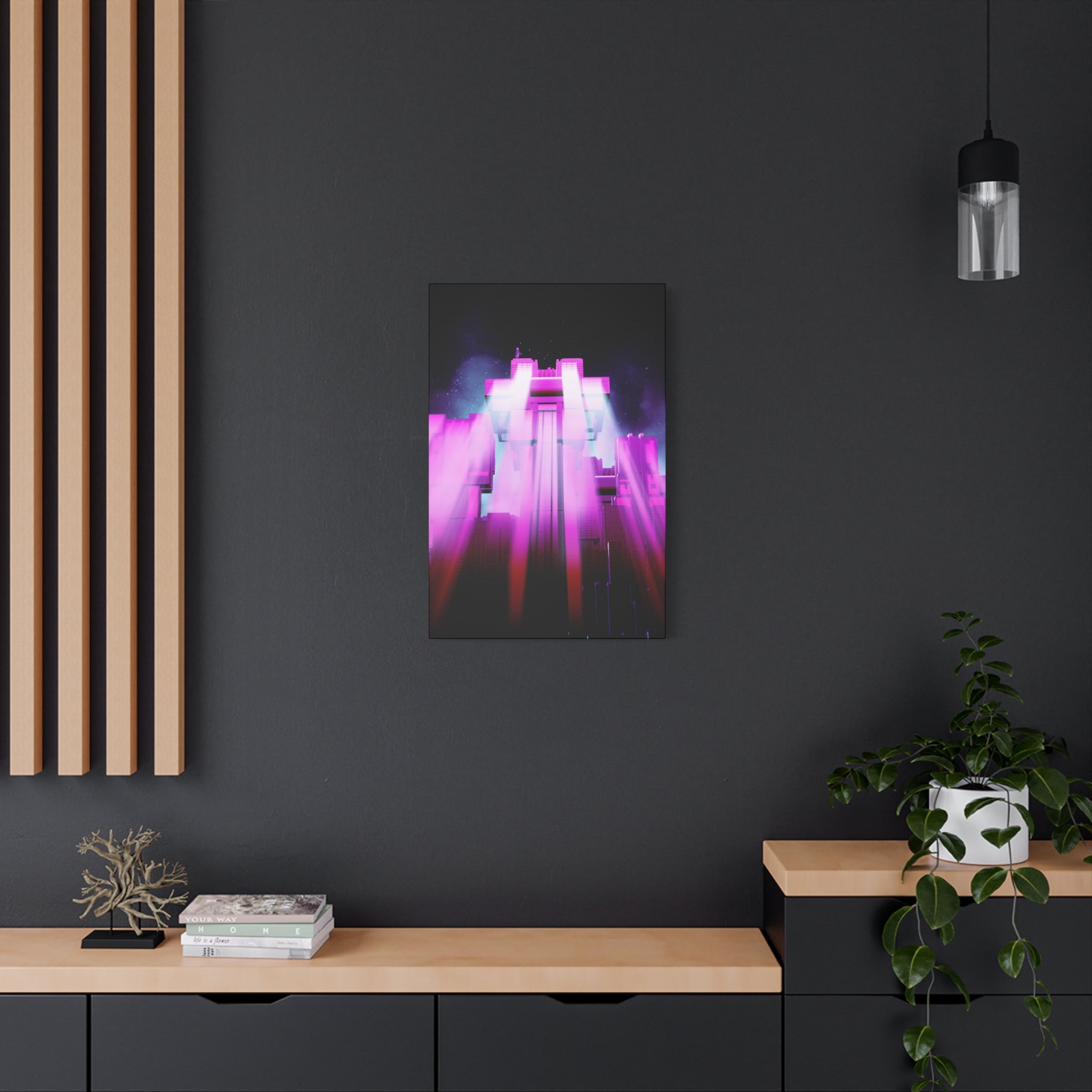 The City of Lights Vibrant Cityscape Canvas Art | Modern Neon Urban Skyline Wall Decor