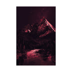 Red Mountain Lake Poster - Dramatic Landscape Art Print