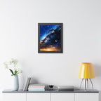 Space Sunrise Framed Poster - Cosmic Galaxy Sunrise Wall Art