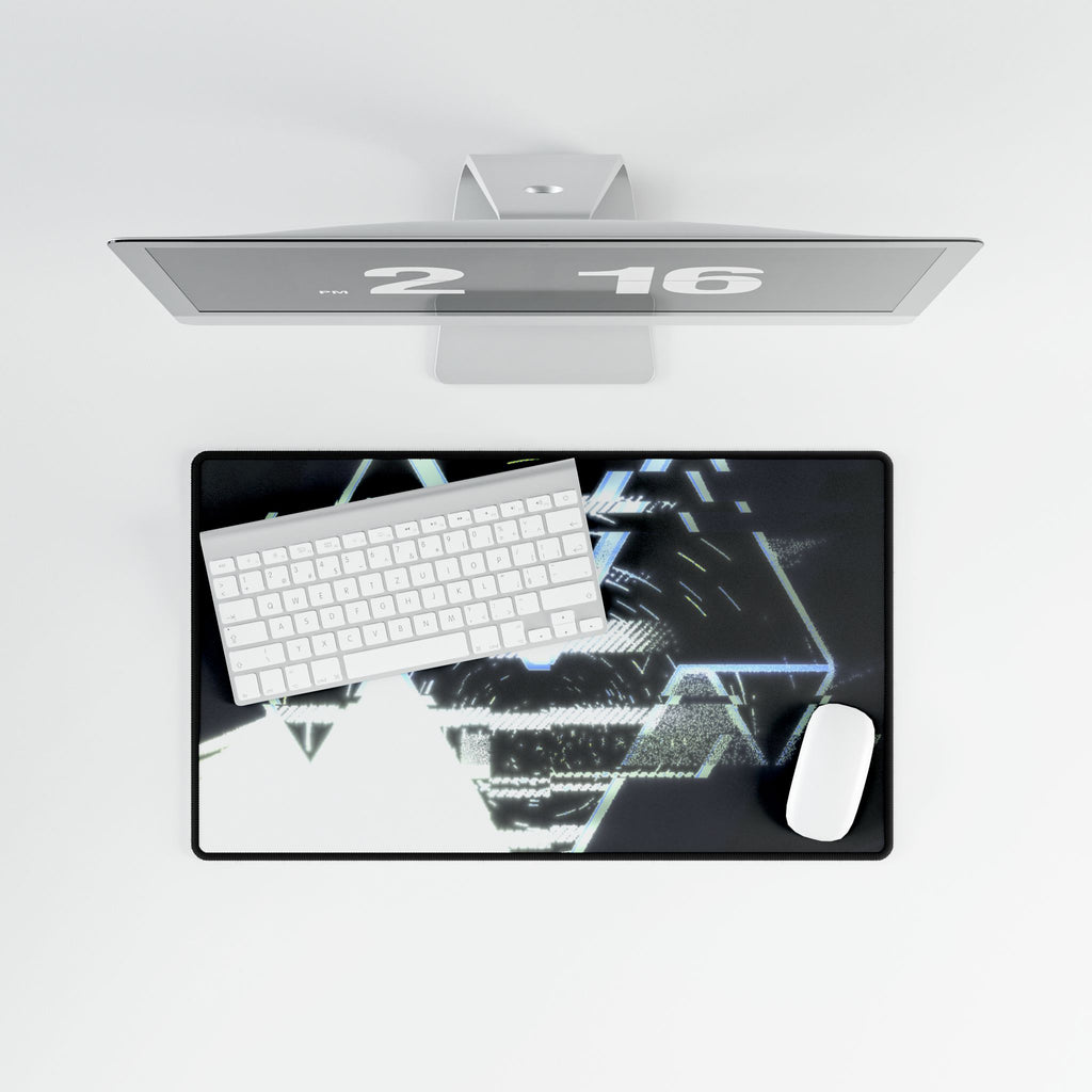 Space Paranoia Desk Mat - Dark Distorted Glitchy Scene Mouse Pad