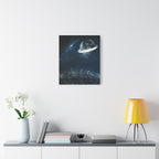 Starlight Cityscape Under a Celestial Moon Canvas Wall Art