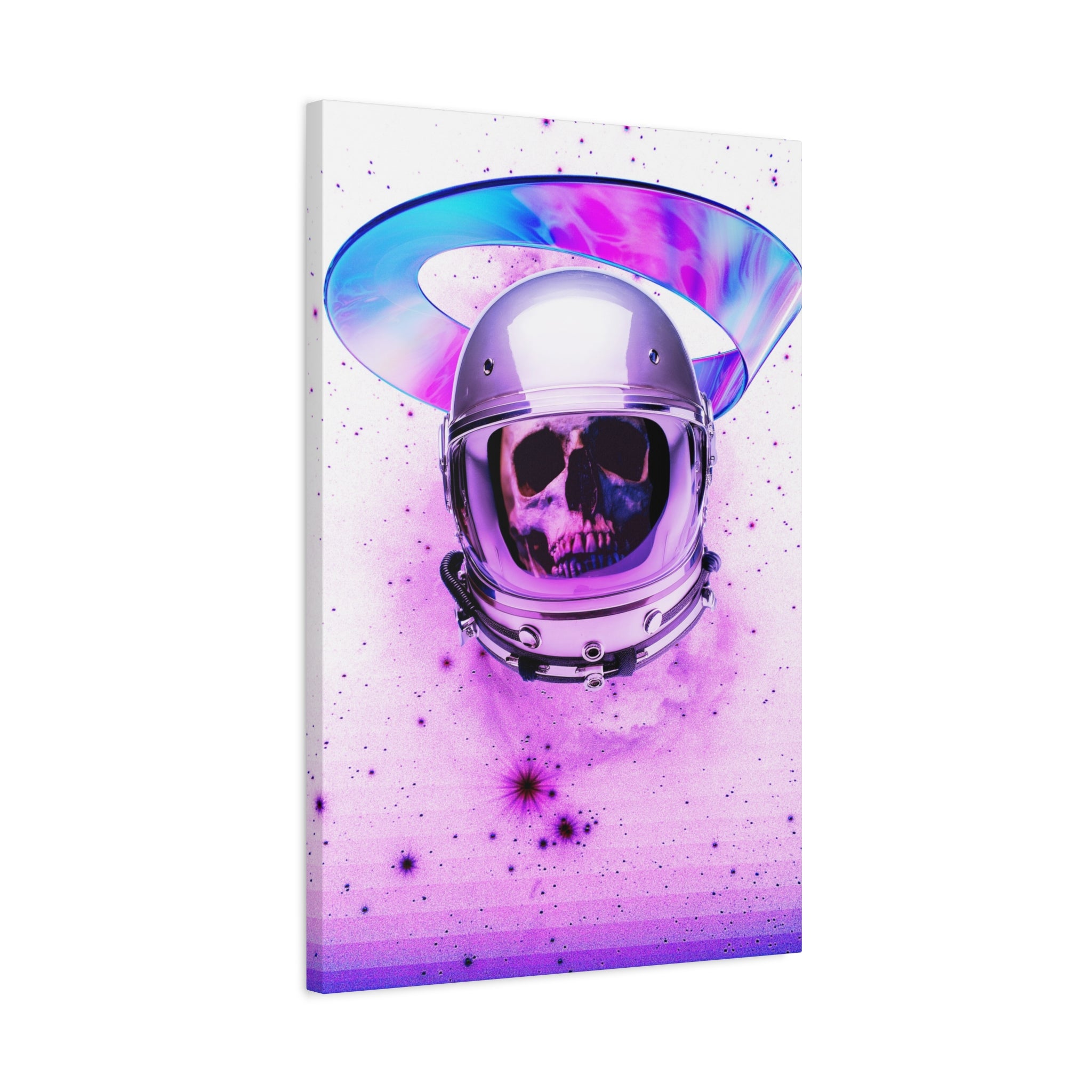 Astronaut Skeleton Skull Canvas Wall Art - Dark Space Skull Decor