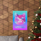 Lofi Cat Meow Poster - Retro Anime Aesthetic Art Print