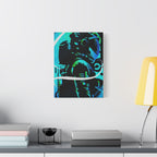 Grunge Paint Blast Canvas Wall Art - Abstract Graffiti Astronaut Decor