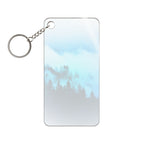 Blue Mountain Fog Keychain - Misty Landscape Acrylic Charm