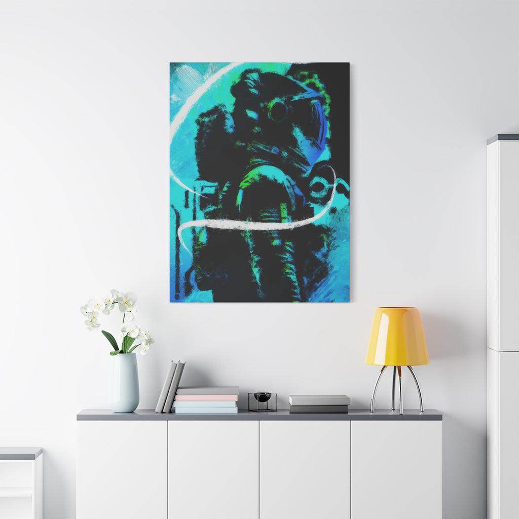 Grunge Space Man Canvas Art - Urban Graffiti Astronaut Decor