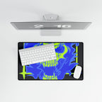 Skull of Mental Fire Desk Mat - Psychedelic Flaming Skull Mouse Pad