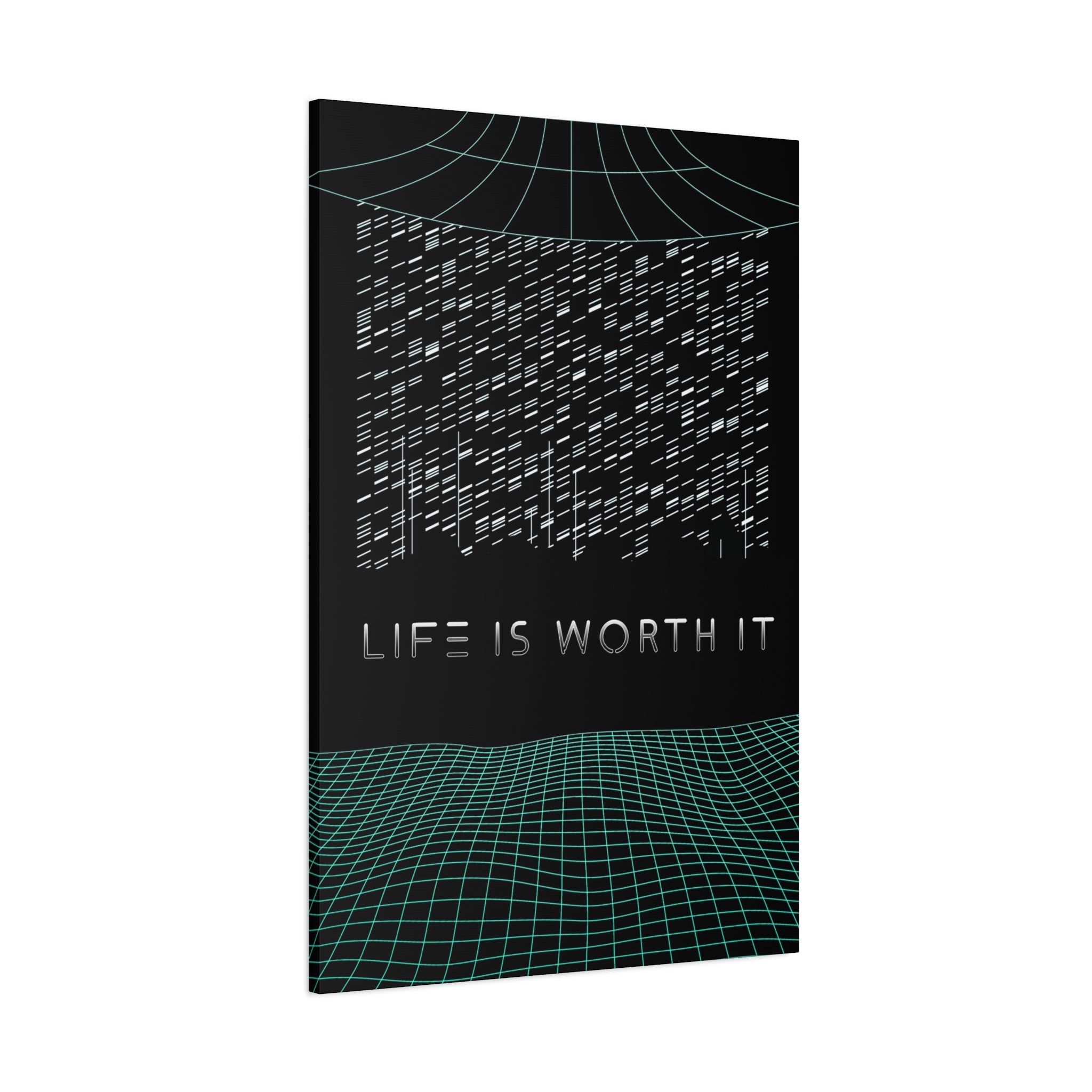 Life Is Worth It Canvas Wall Art - Abstract Symbolic Cyber Decor