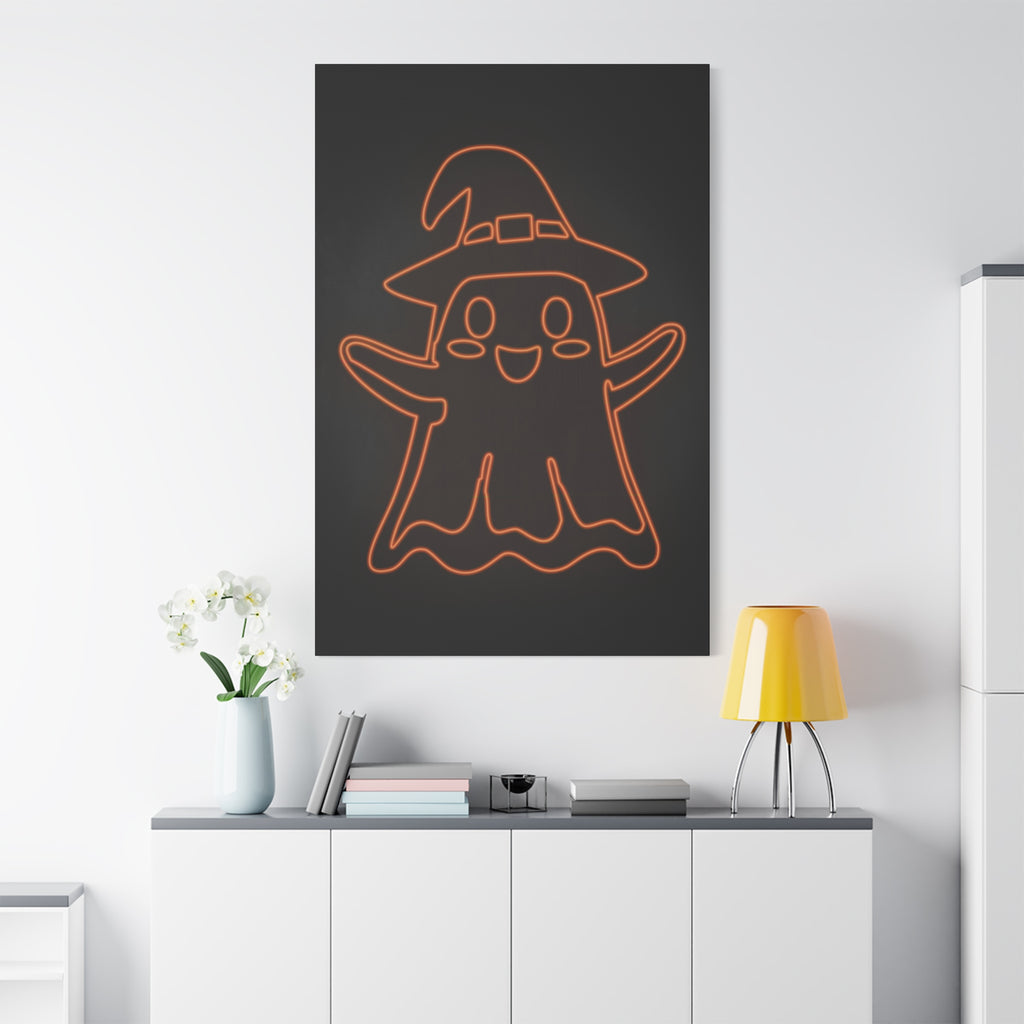 Cute Ghost Canvas Wall Art - Halloween Kids Room Decor