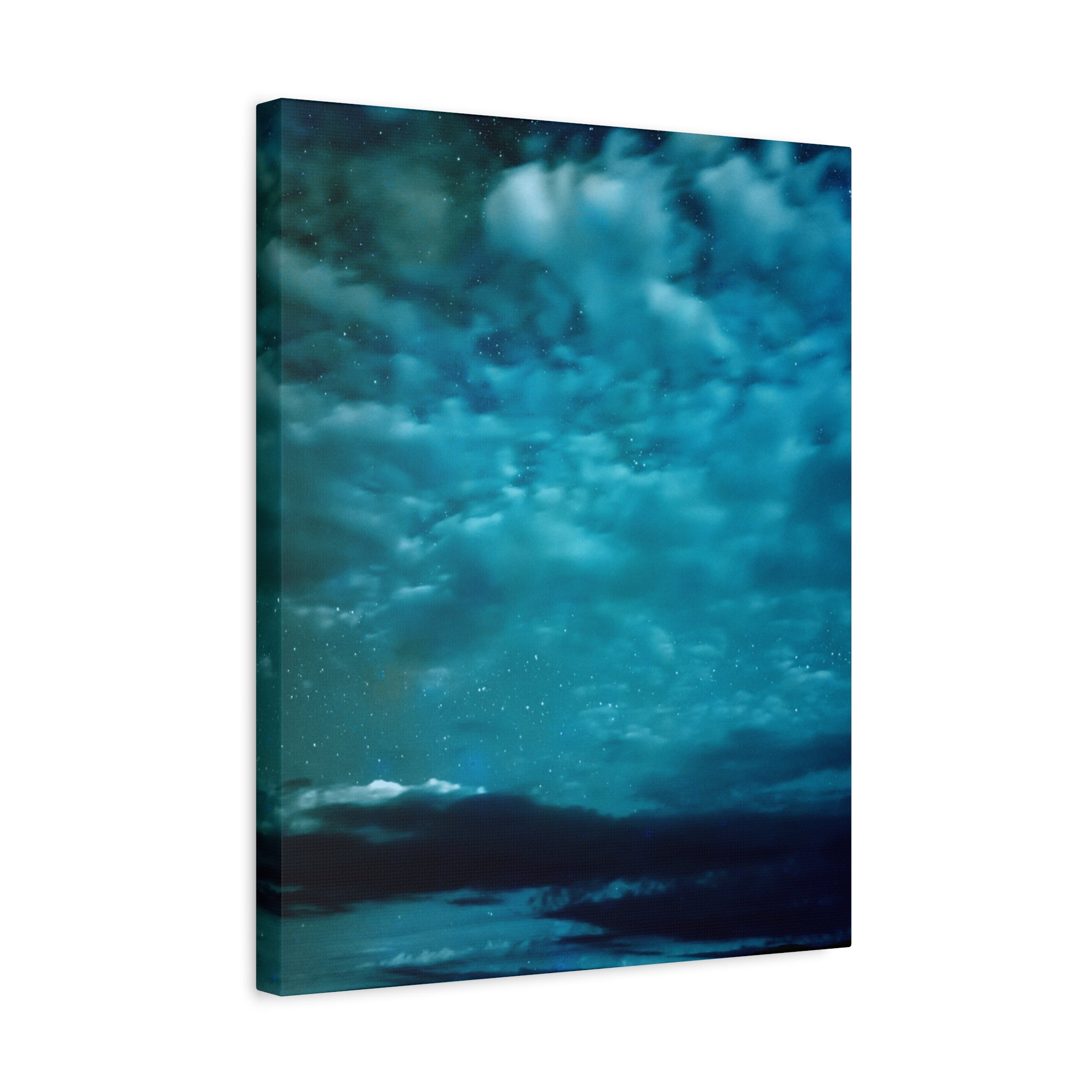 Serene Blue Sunrise Canvas Wall Art - Peaceful Misty Lake Decor