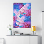 Trippy Pink and Blue Fractal Canvas Art | Surreal Abstract Sacred Geometry Wall Decor