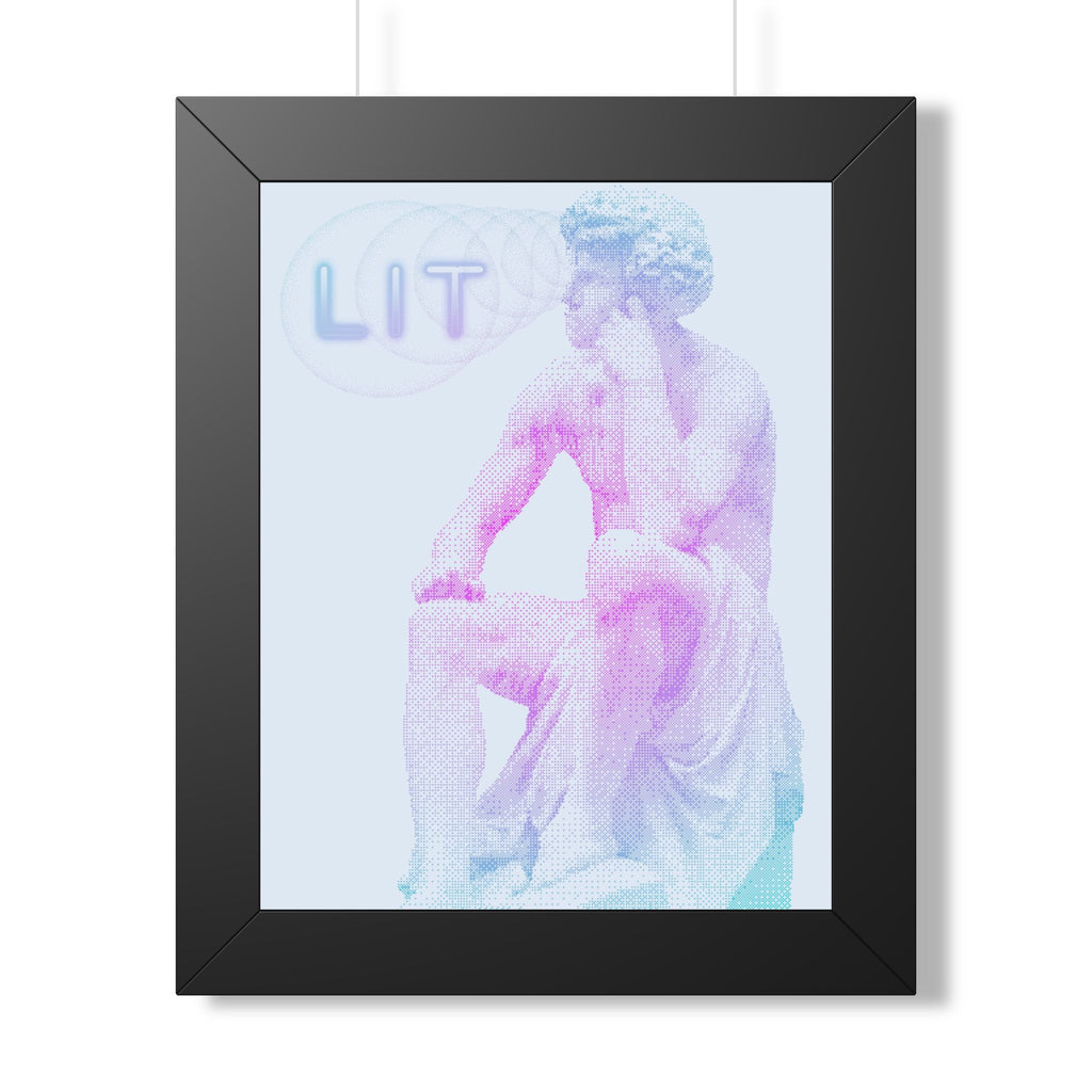 Lit Thinker Framed Poster - Psychedelic Abstract Portrait Wall Art