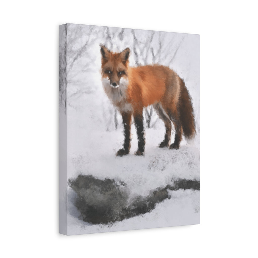 Spirit of the Fox Canvas Wall Art - Psychedelic Geometric Wildlife Decor