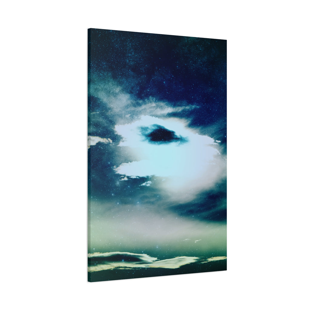 Sunset Space Mountains Canvas Art | Retro Vaporwave Galactic Landscape Wall Decor