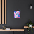 Trippy Pink and Blue Fractal Canvas Art | Surreal Abstract Sacred Geometry Wall Decor