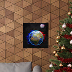 Earth Glitched Poster - Digital Glitch Space Art Print
