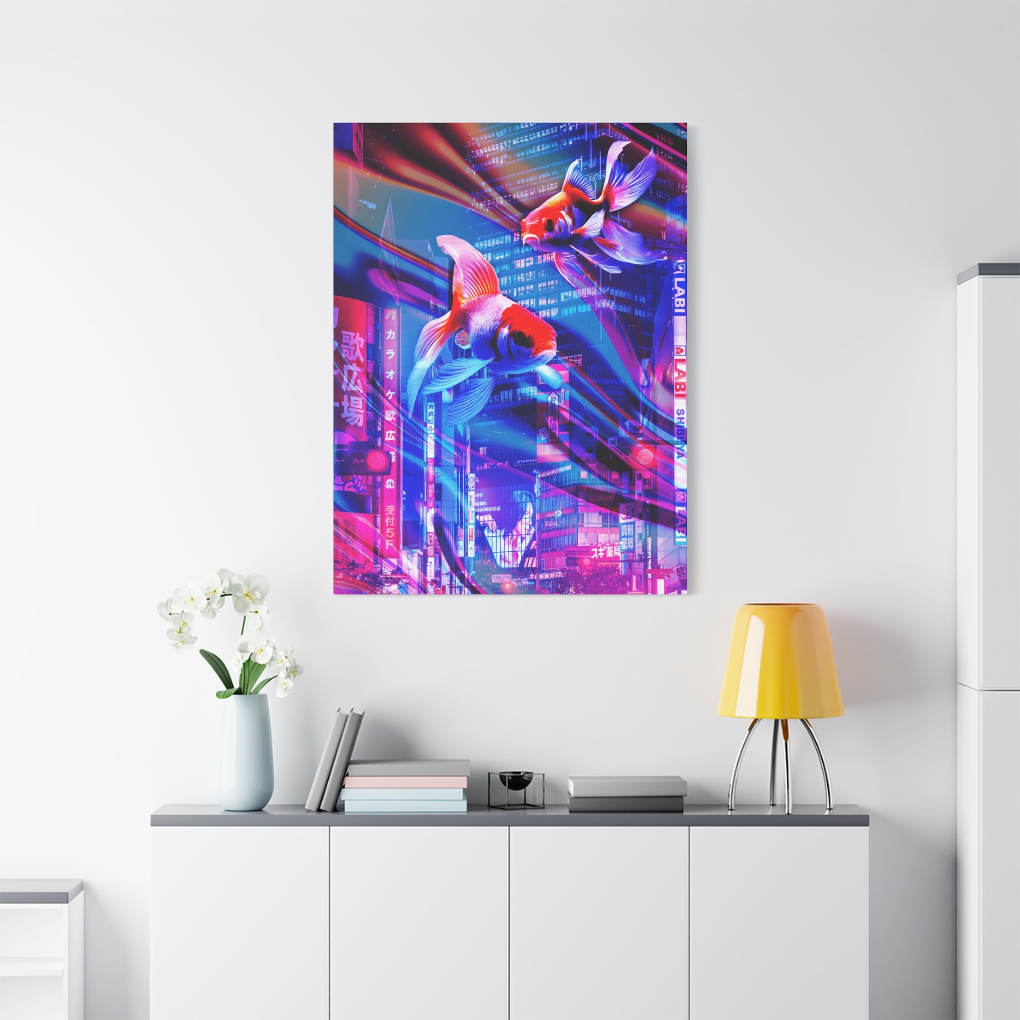 Japanese Punk FX.2 Koi Fish Canvas Art - Special Edition Zen Garden Decor