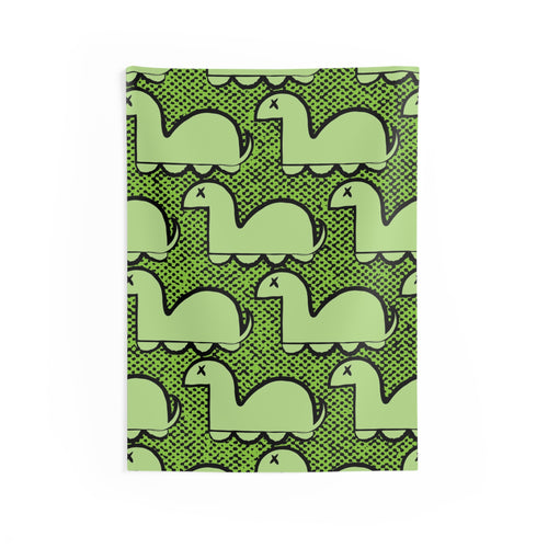 Dino Rampage Tapestry - Cartoon Dinosaur Pattern Wall Hanging