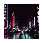 Cyberpunk Slick Street Poster - Neon Alley Art Print