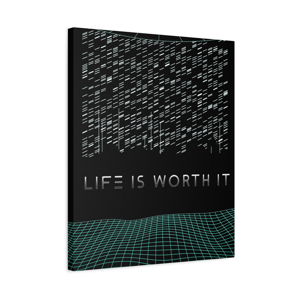 Life Is Worth It Canvas Wall Art - Abstract Symbolic Cyber Decor