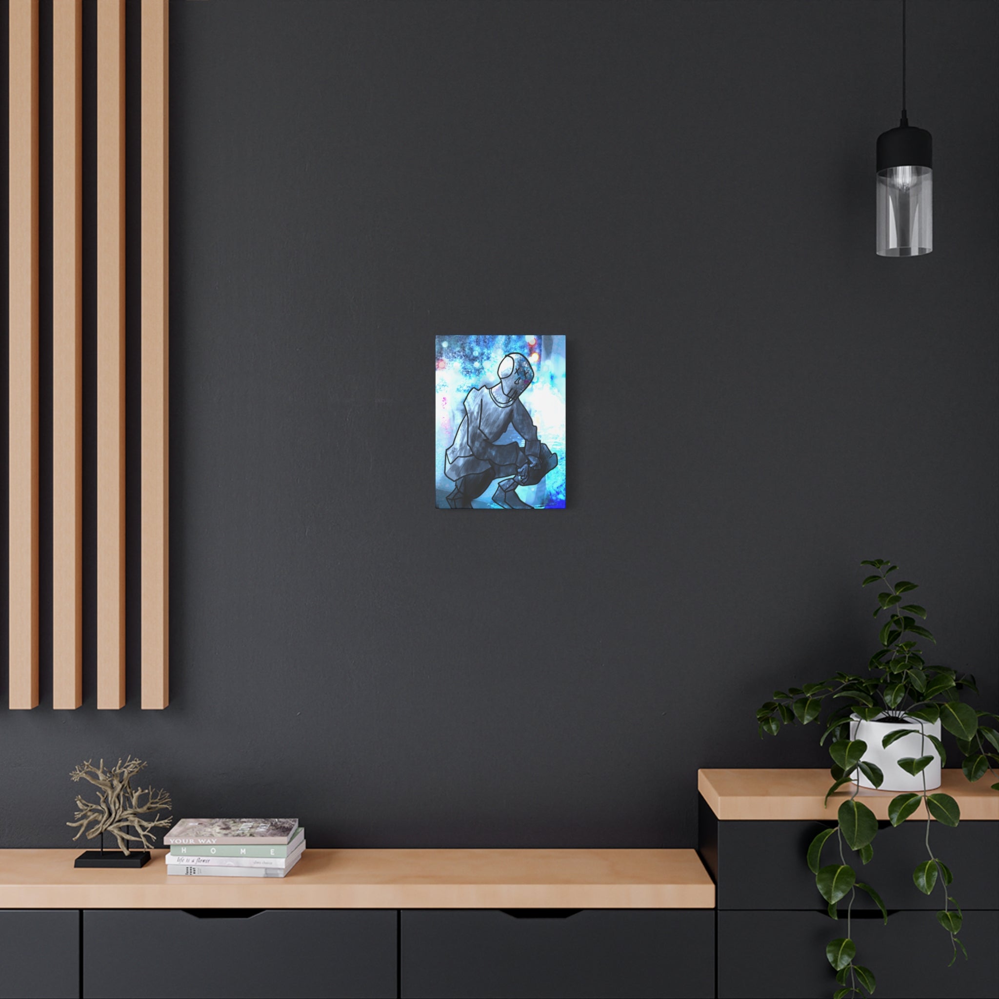 Robot Man Canvas Wall Art - Cyberpunk Android Dystopian Decor