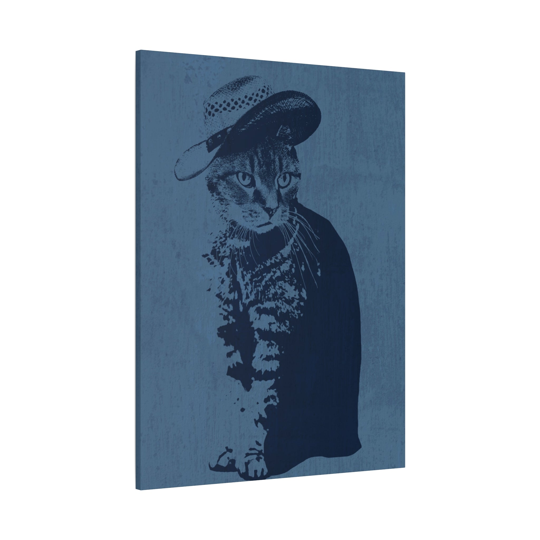 Grey Tabby Cat Canvas Wall Art - Cute Pet Portrait Decor