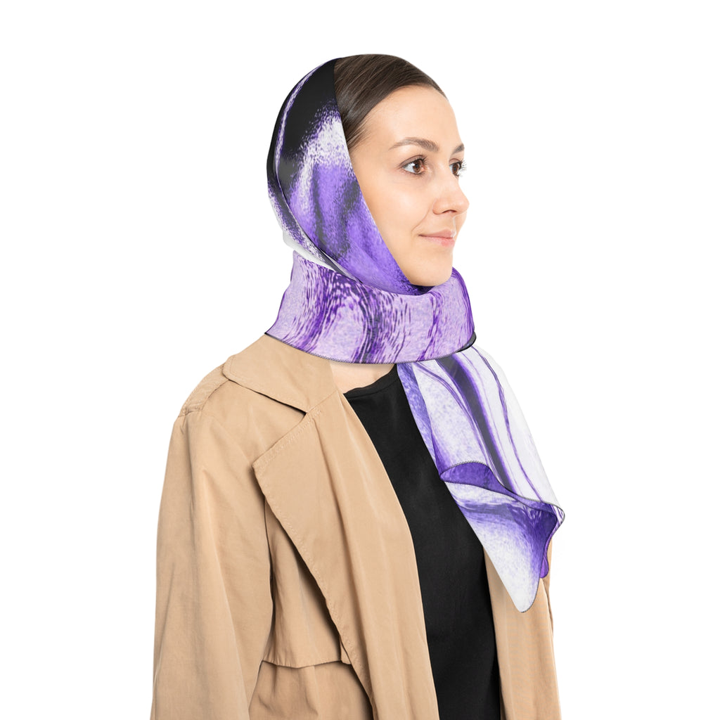 Purple Night Scarf - Swirling Black Abstract Shawl