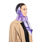 Purple Night Scarf - Swirling Black Abstract Shawl