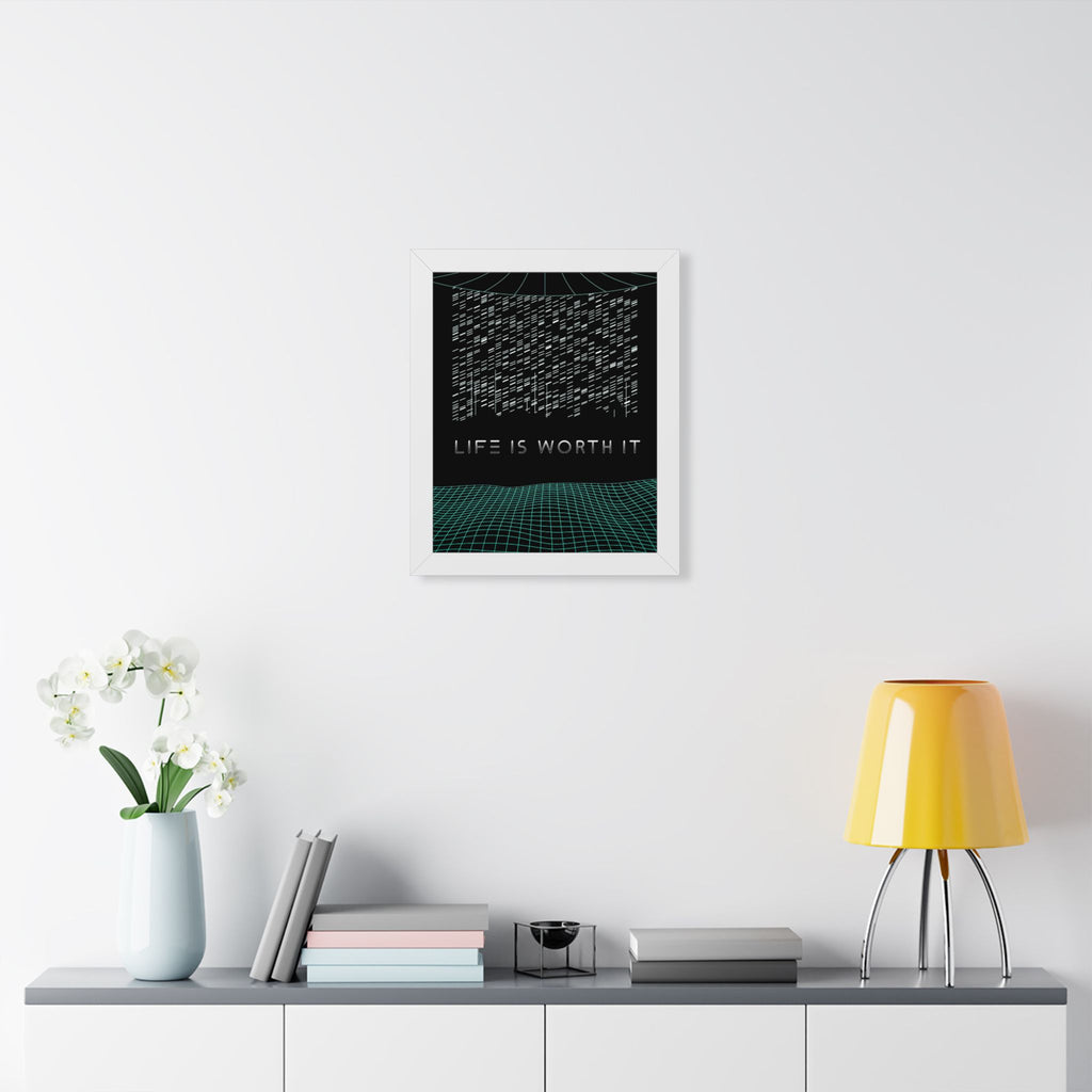 Life Is Worth It Framed Poster - Modern Symbolic Wall Art