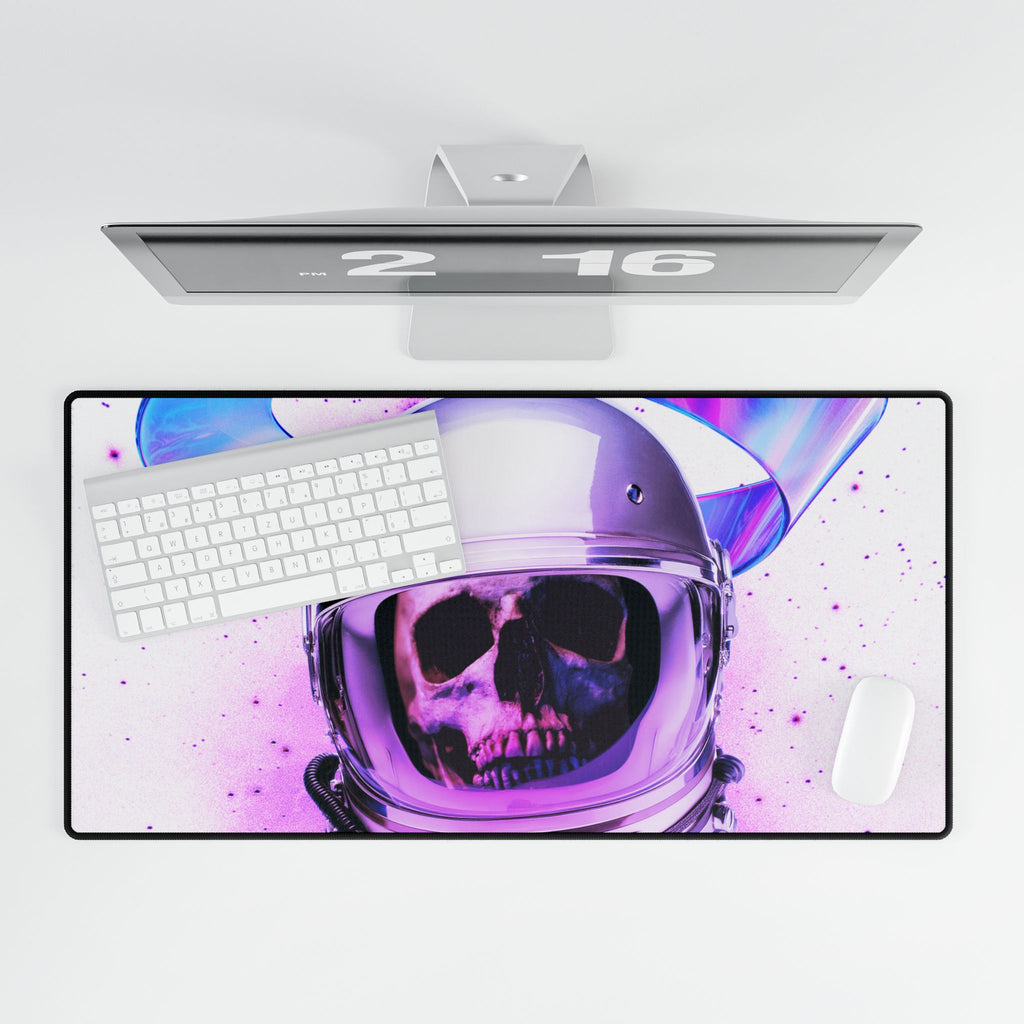 Astronaut Skeleton Skull Mouse Pad - Neon Space Skull Desk Mat