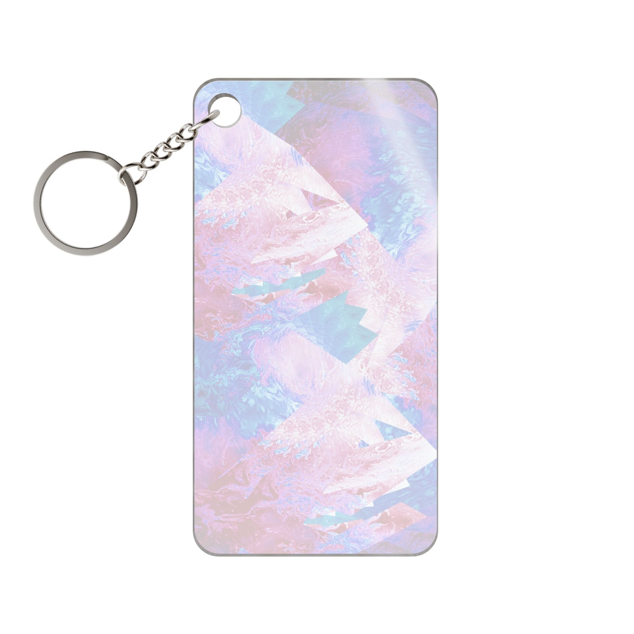 Trippy Pink and Blue Fractal Acrylic Charm Keychain