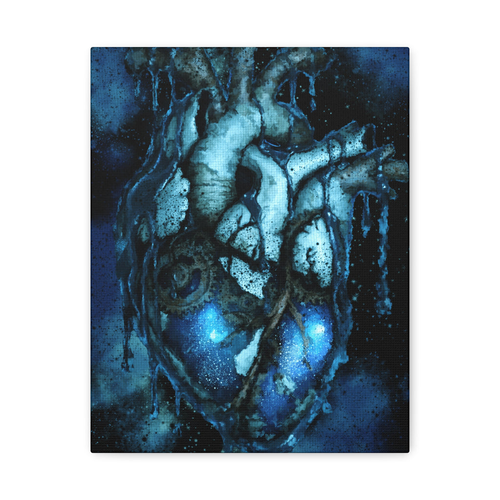 Galaxy Heart Canvas Wall Art - Cosmic Anatomical Space Love Decor