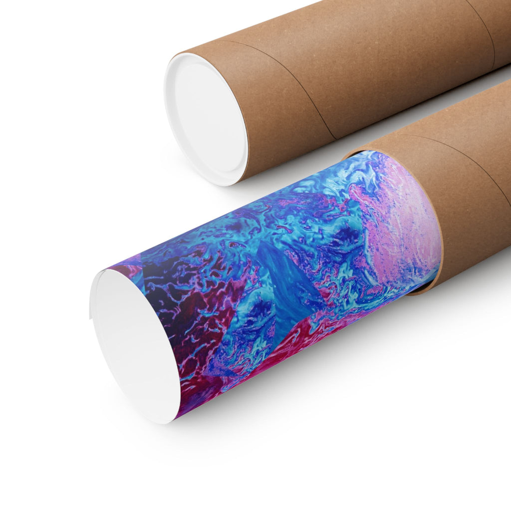 Trippy pink and blue Fractal Matte Poster Print