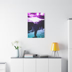 Winter Aurora Light Snowy Forest Canvas Art | Northern Lights Arctic Landscape Wall Decor