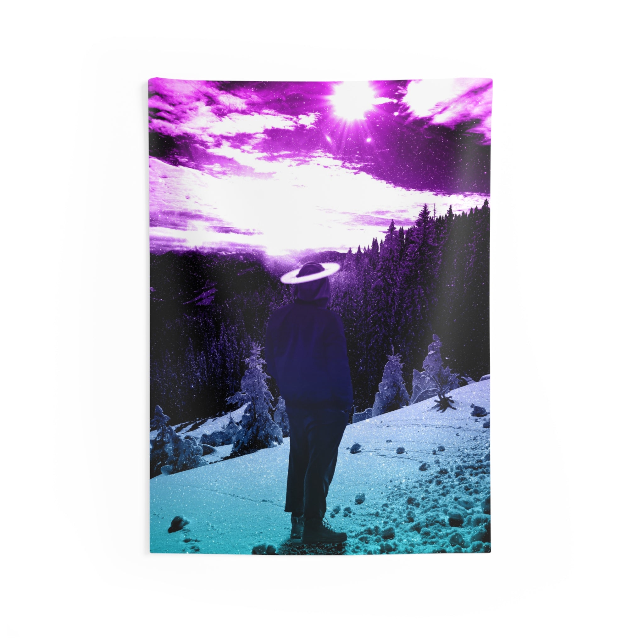 Winter Aurora Light Art Tapestry