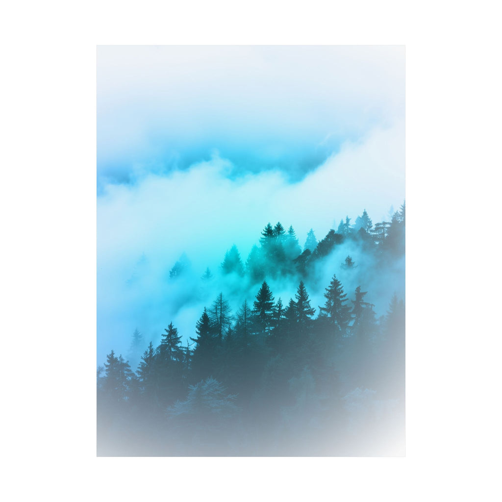 Blue Mountain Fog Poster - Misty Landscape Art Print