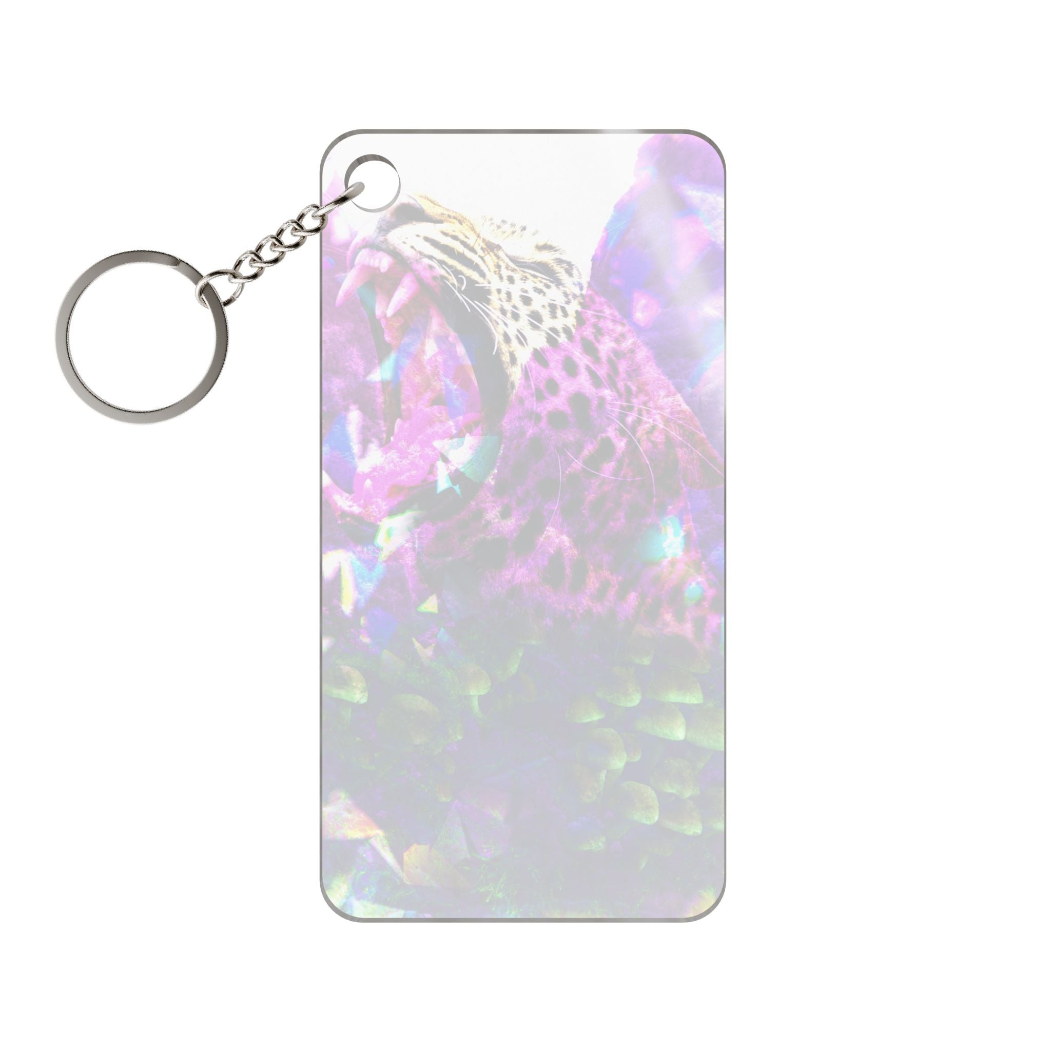 Trippy Cheetah Acrylic Charm Keychain