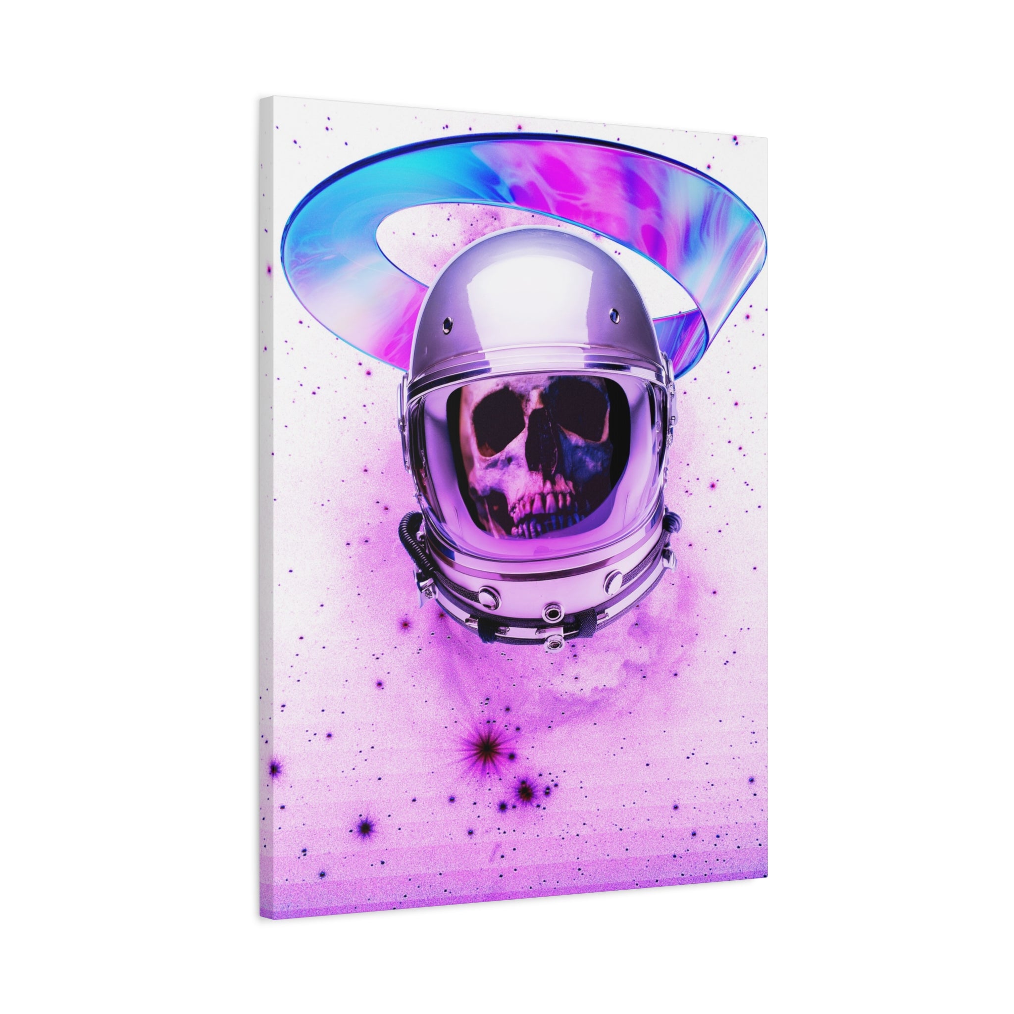 Astronaut Skeleton Skull Canvas Wall Art - Dark Space Skull Decor