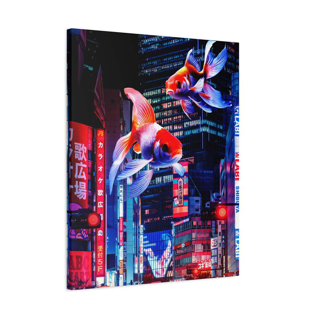 Japanese City Punk FX.2 Canvas Wall Art - Neon Japan Cyberpunk Street