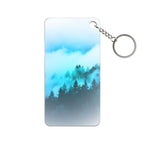 Blue Mountain Fog Keychain - Misty Landscape Acrylic Charm