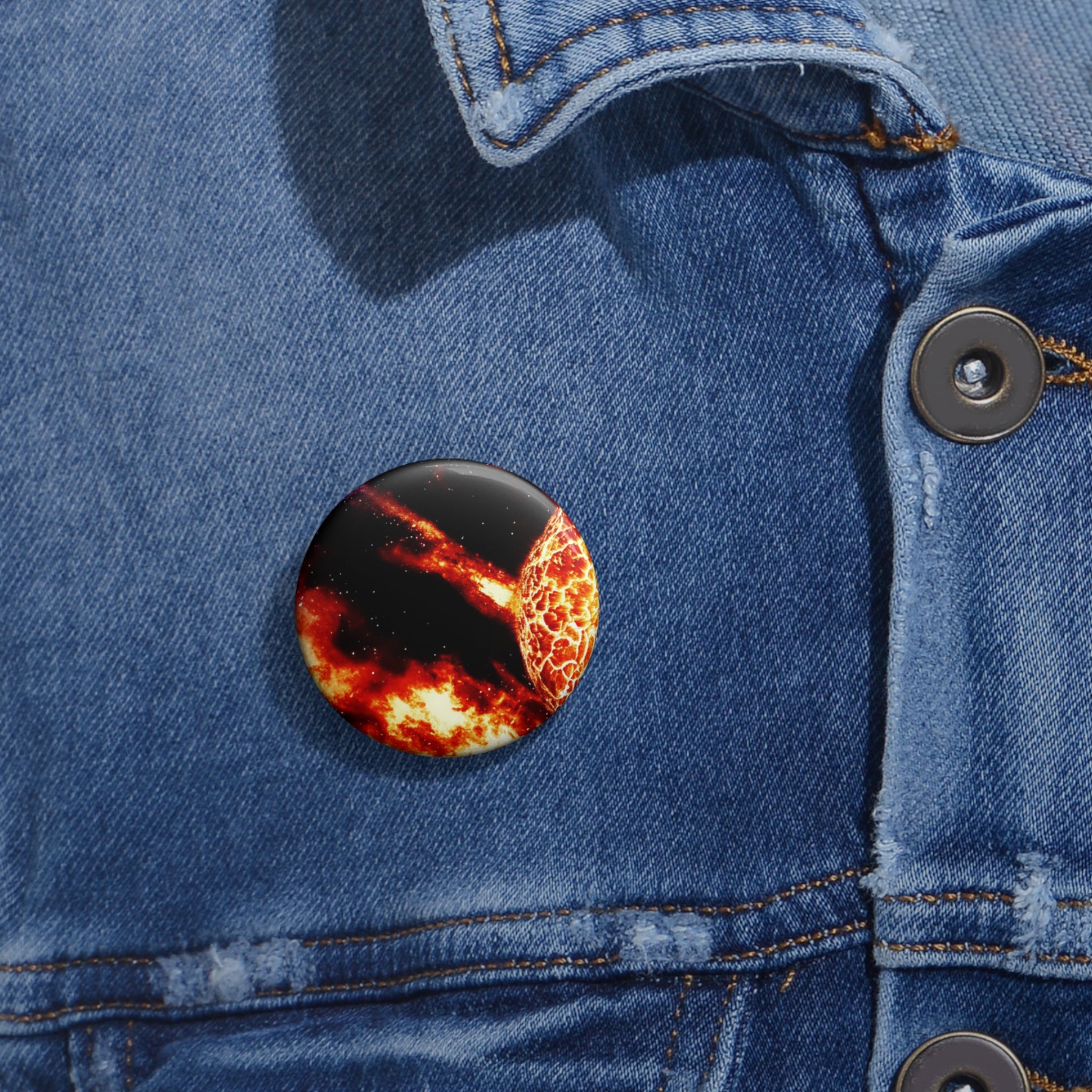 Solar Blast Pin - Cosmic Nebula Art Button