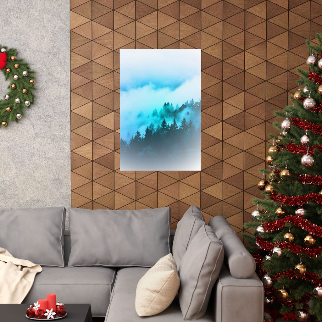 Blue Mountain Fog Poster - Misty Landscape Art Print