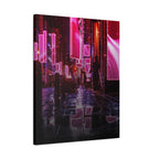 Japanese City Punk FX.3 Canvas Wall Art - Cyberpunk Tokyo Street Decor
