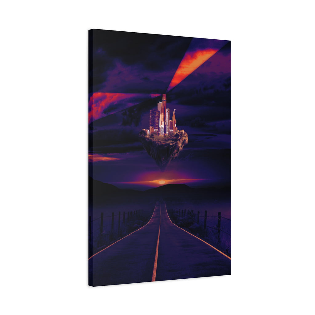 Abandoned City Canvas Wall Art - Sci-Fi Desert Ruins Decor