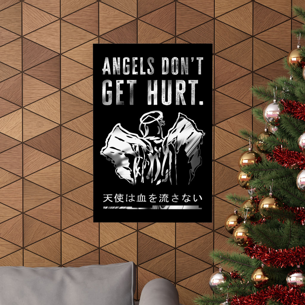 Angels Don't Get Hurt Poster - Grunge Angel Art Print