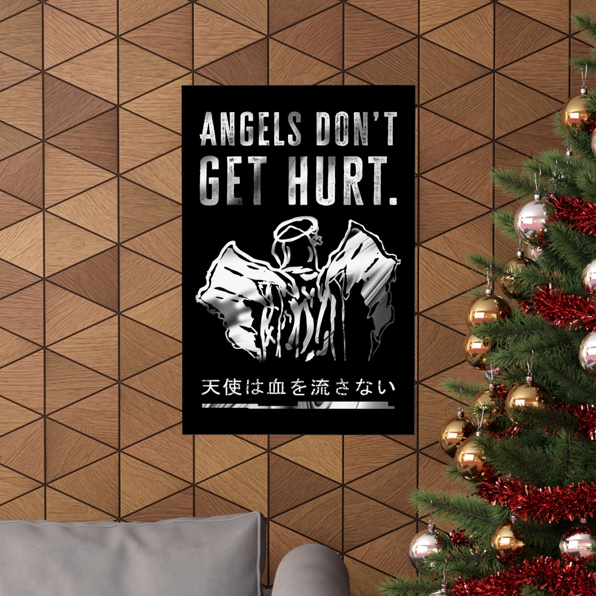 Angels Don't Get Hurt Poster - Grunge Angel Art Print