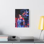 Japanese City Punk FX.2 Canvas Wall Art - Neon Japan Cyberpunk Street