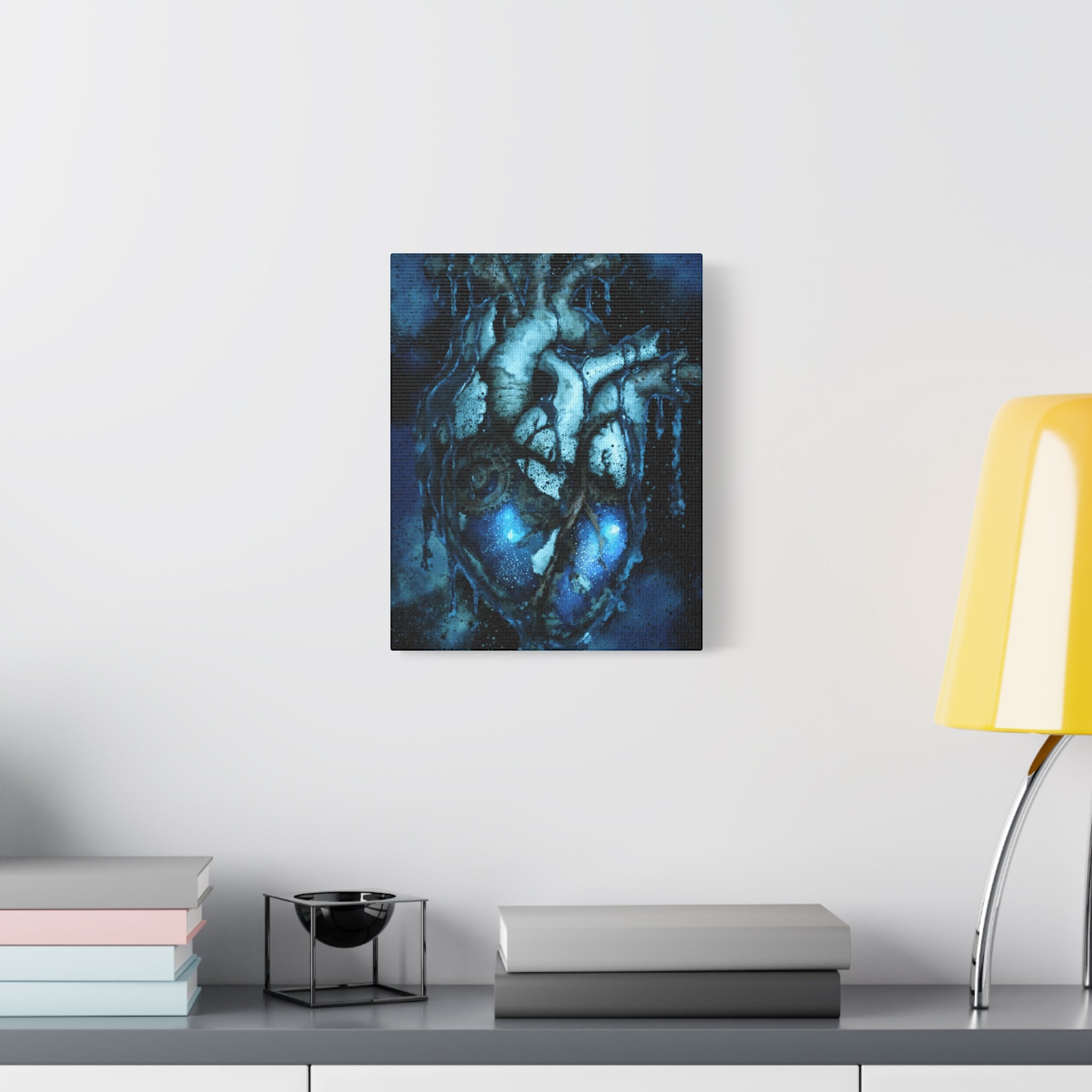 Galaxy Heart Canvas Wall Art - Cosmic Anatomical Space Love Decor