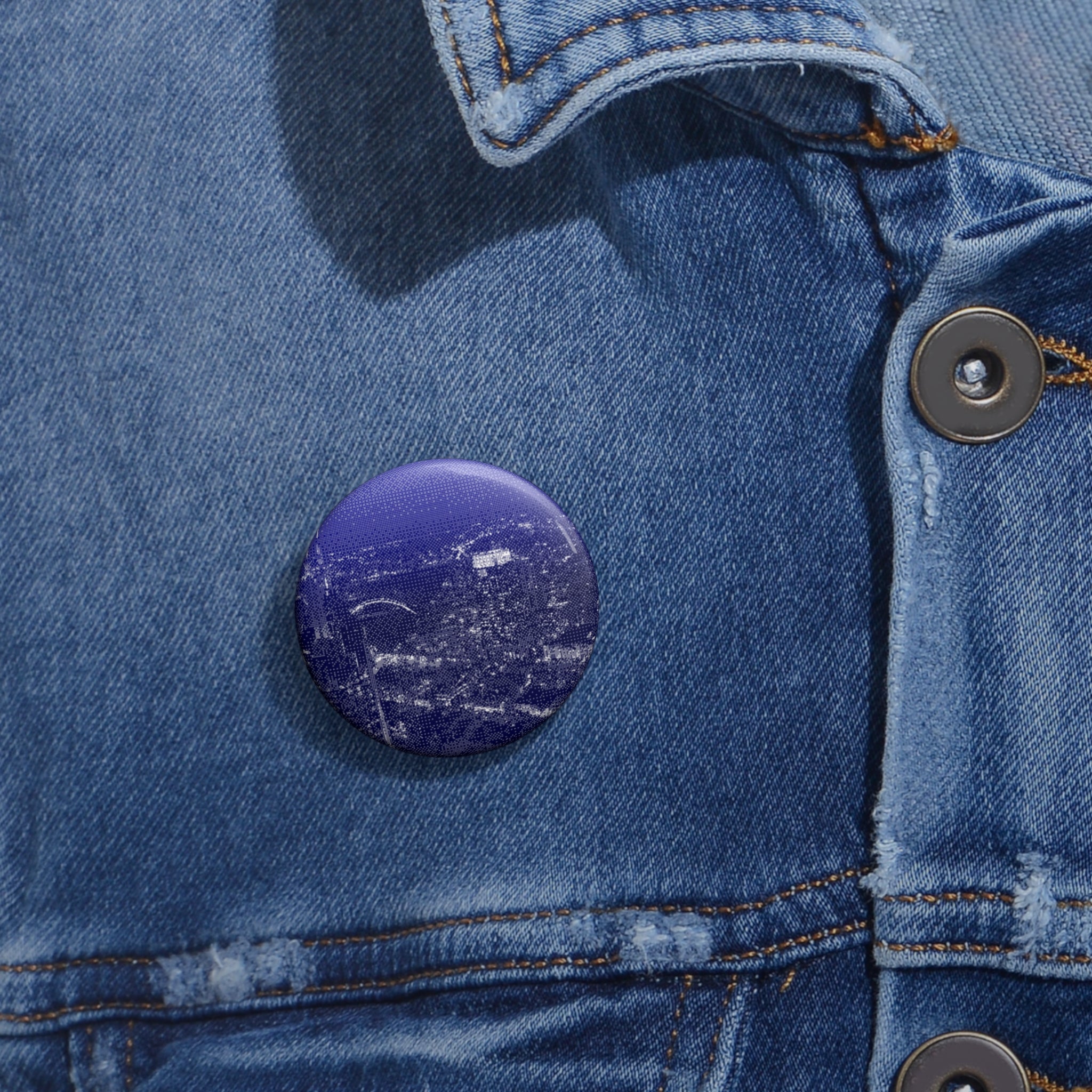 Nashville Skyline Pin - Sunset Cityscape Art Button