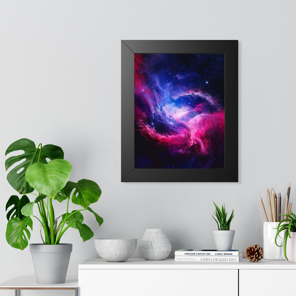 Light Nebula Framed Poster - Cosmic Cloud Space Wall Art